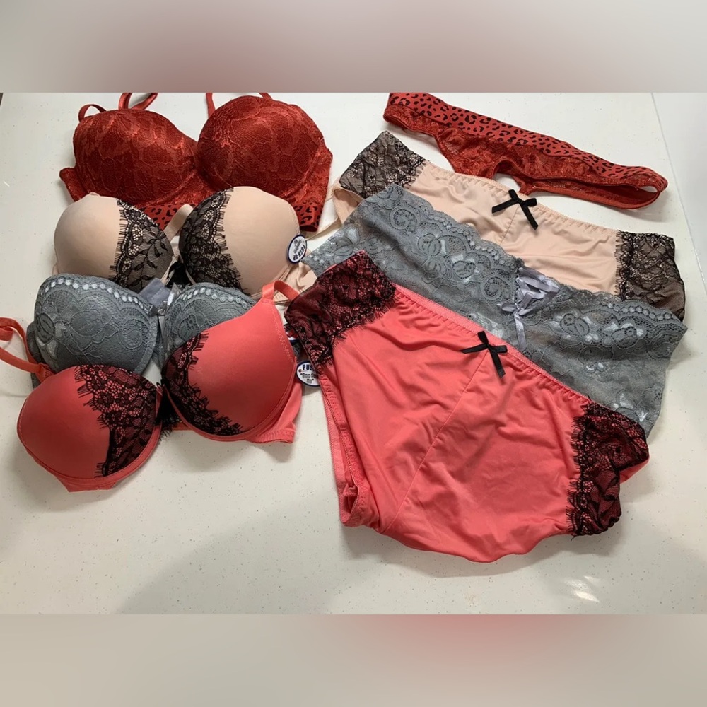 New Women’s Bra Push Padded Underwire 34B and Panties
